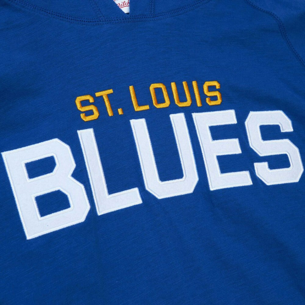 St. Louis Blues Mitchell & Ness Legendary Slub Hoodie Long Sleeve T-Shirt - Blue - NHL 5298358