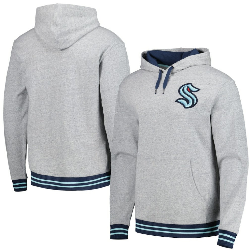 Seattle Kraken Mitchell & Ness Classic French Terry Pullover Hoodie - Heather Gray - NHL 5298375