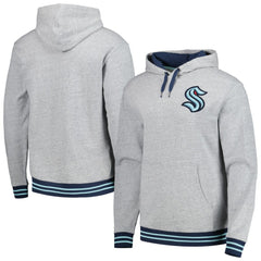 Seattle Kraken Mitchell & Ness Classic French Terry Pullover Hoodie - Heather Gray - NHL 5298375