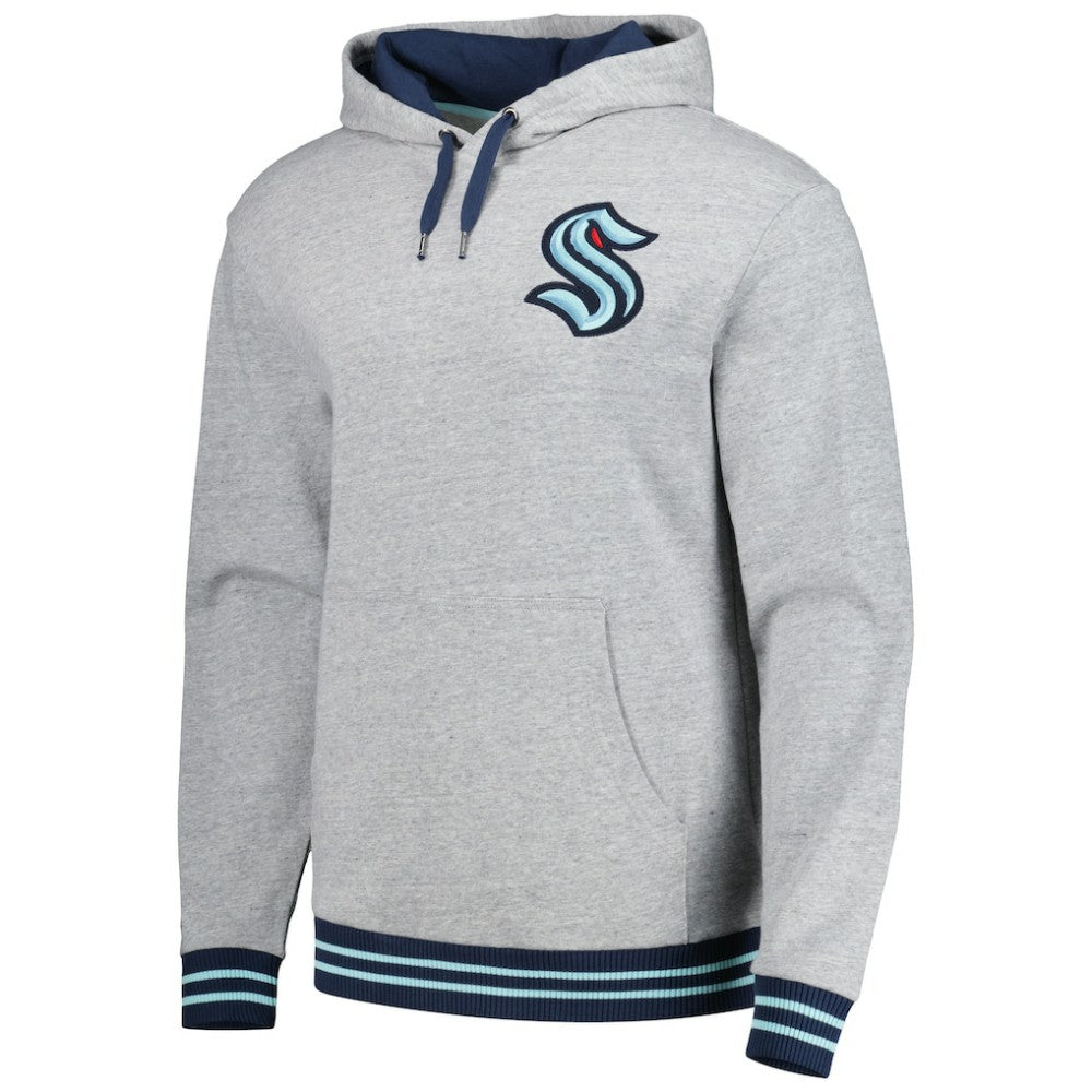 Seattle Kraken Mitchell & Ness Classic French Terry Pullover Hoodie - Heather Gray - NHL 5298375