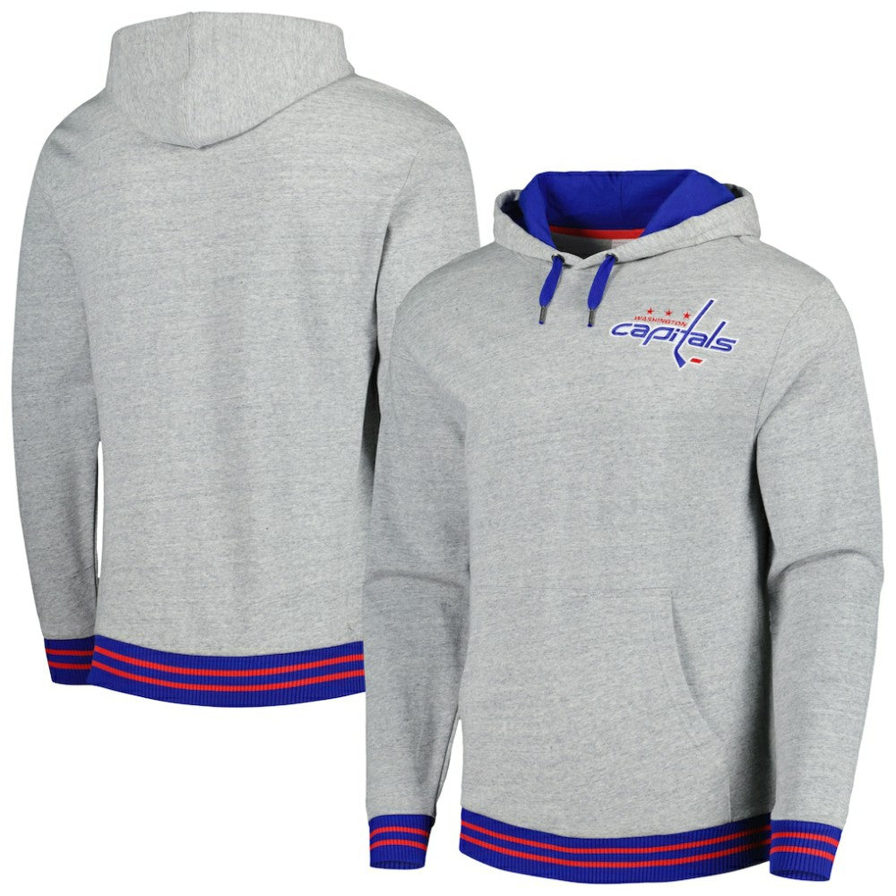 Washington Capitals Mitchell & Ness Classic French Terry Pullover Hoodie - Heather Gray - NHL 5298379