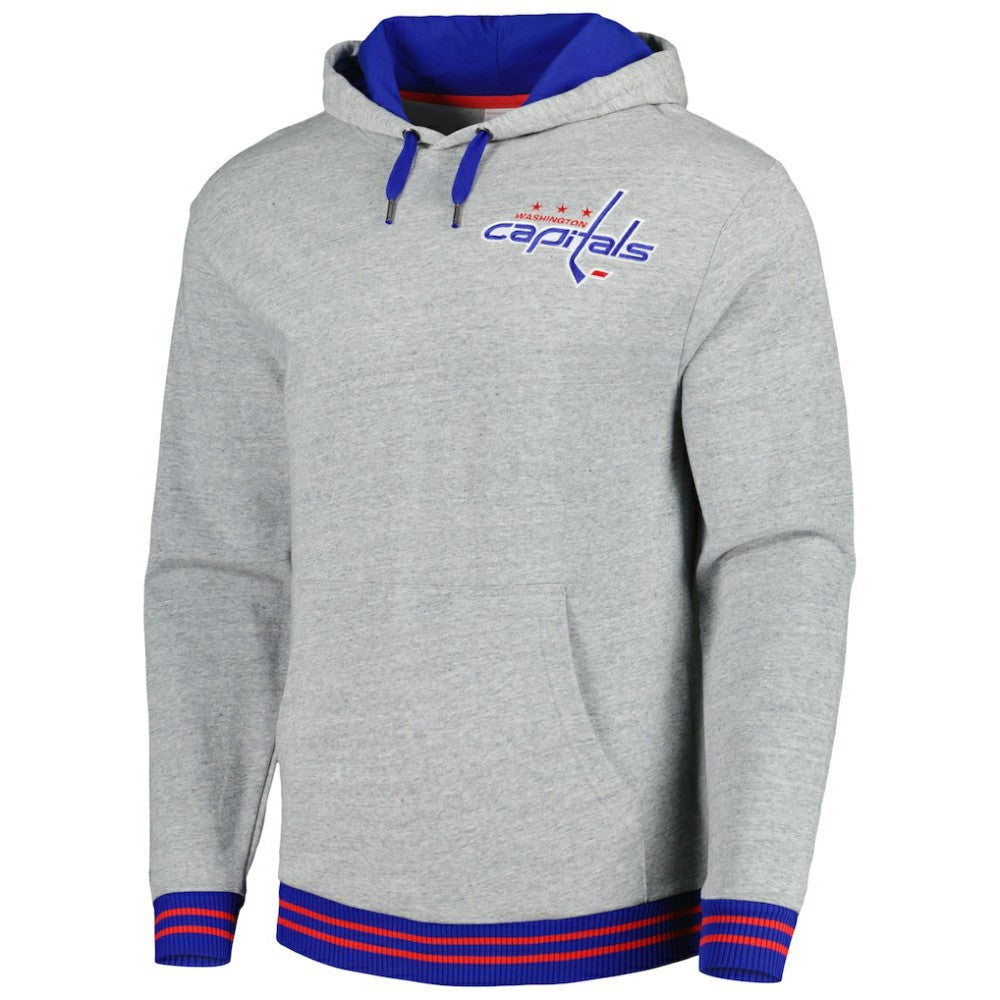 Washington Capitals Mitchell & Ness Classic French Terry Pullover Hoodie - Heather Gray - NHL 5298379