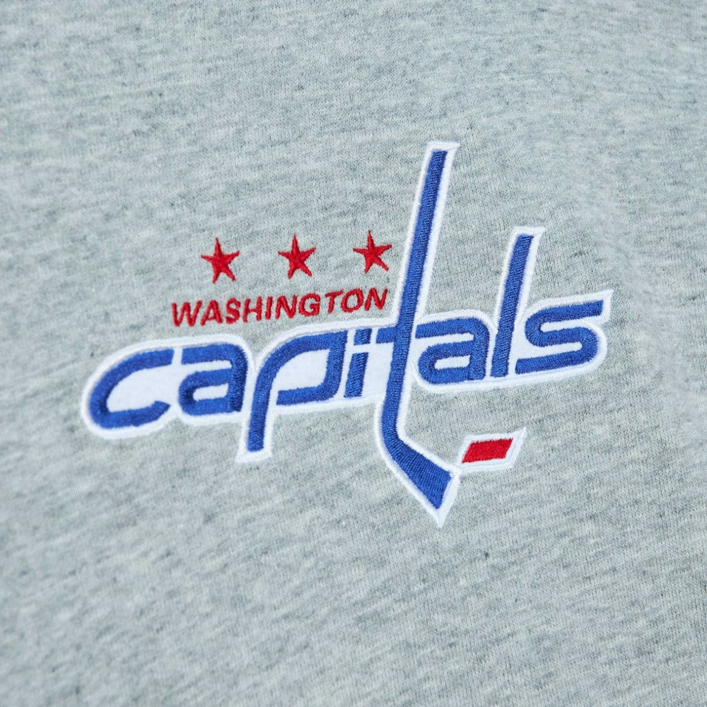 Washington Capitals Mitchell & Ness Classic French Terry Pullover Hoodie - Heather Gray - NHL 5298379