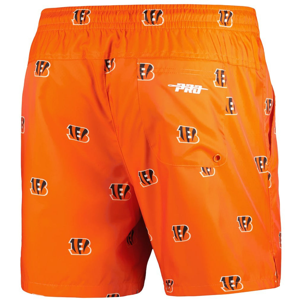 Cincinnati Bengals Pro Standard Allover Print Mini Logo Shorts Orange