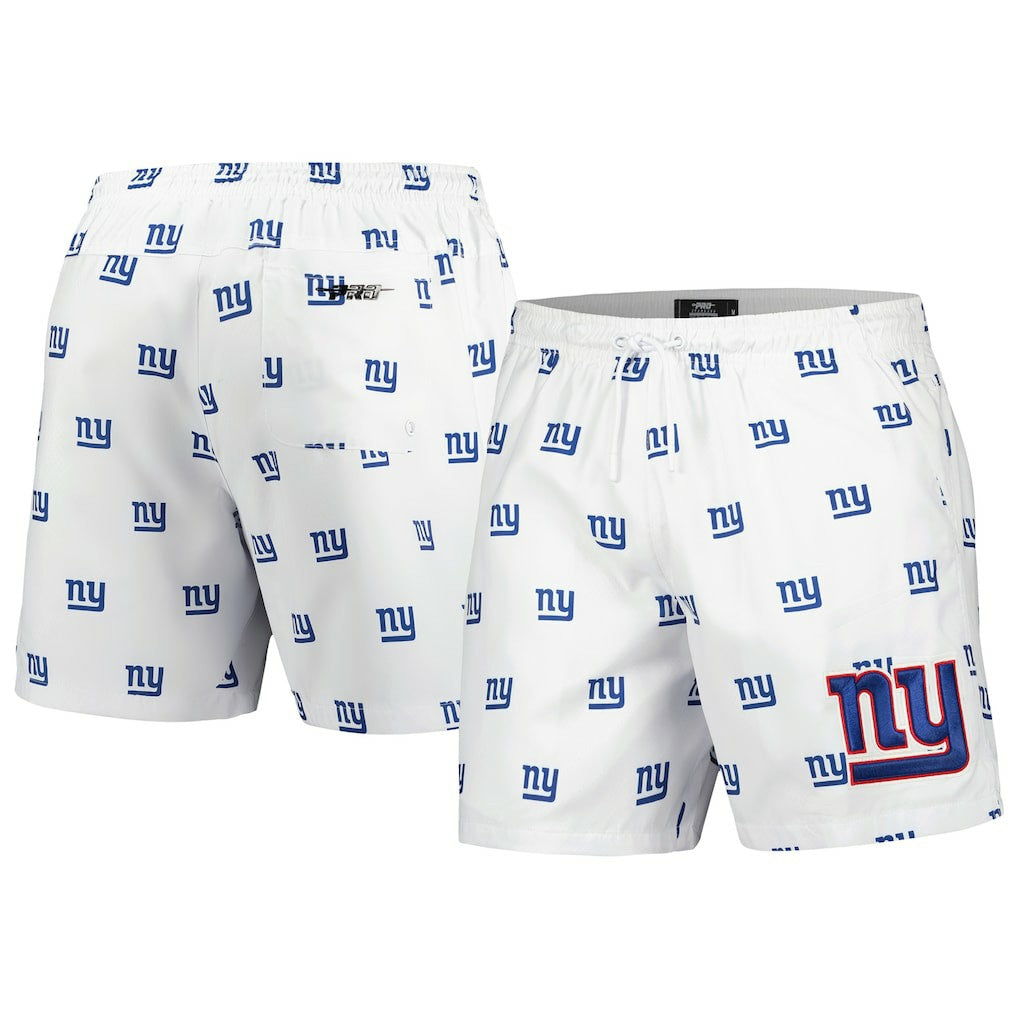 New York Giants Pro Standard Allover Print Mini Logo Shorts White