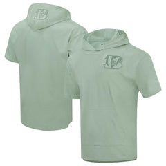 Cincinnati Bengals Pro Standard Neutrals Short Sleeve Pullover Hoodie Light Green