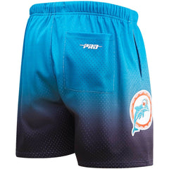 Miami Dolphins Pro Standard Ombre Mesh Shorts Black/Aqua