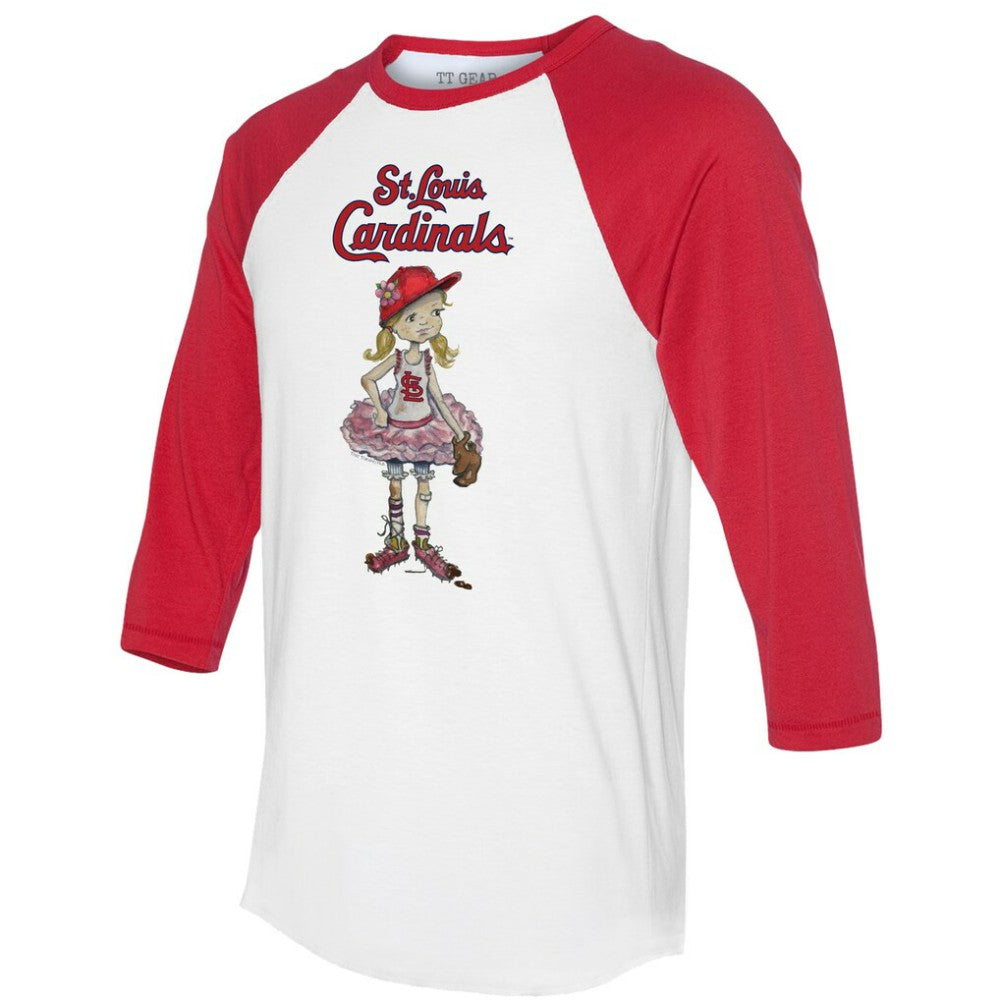 St. Louis Cardinals Tiny Turnip Women's Babes 3/4-Sleeve Raglan T-Shirt - White/Red - MLB Discount