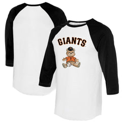 San Francisco Giants Tiny Turnip Women's Teddy Boy 3/4-Sleeve Raglan T-Shirt - White/Black - MLB Discount