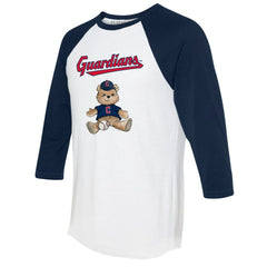 Cleveland Guardians Tiny Turnip Women's Teddy Boy 3/4-Sleeve Raglan T-Shirt - White/Navy - MLB Lifestyle