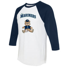 Seattle Mariners Tiny Turnip Women's Teddy Boy 3/4-Sleeve Raglan T-Shirt - White/Navy - MLB Sale