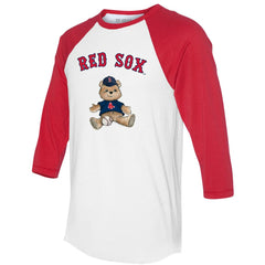 Boston Red Sox Tiny Turnip Women's Teddy Boy 3/4-Sleeve Raglan T-Shirt - White/Red - MLB Online