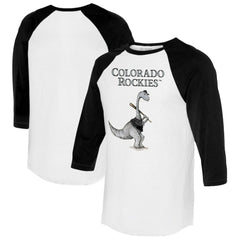 Colorado Rockies Tiny Turnip Women's Bronto 3/4-Sleeve Raglan T-Shirt - White/Black - MLB on Sale