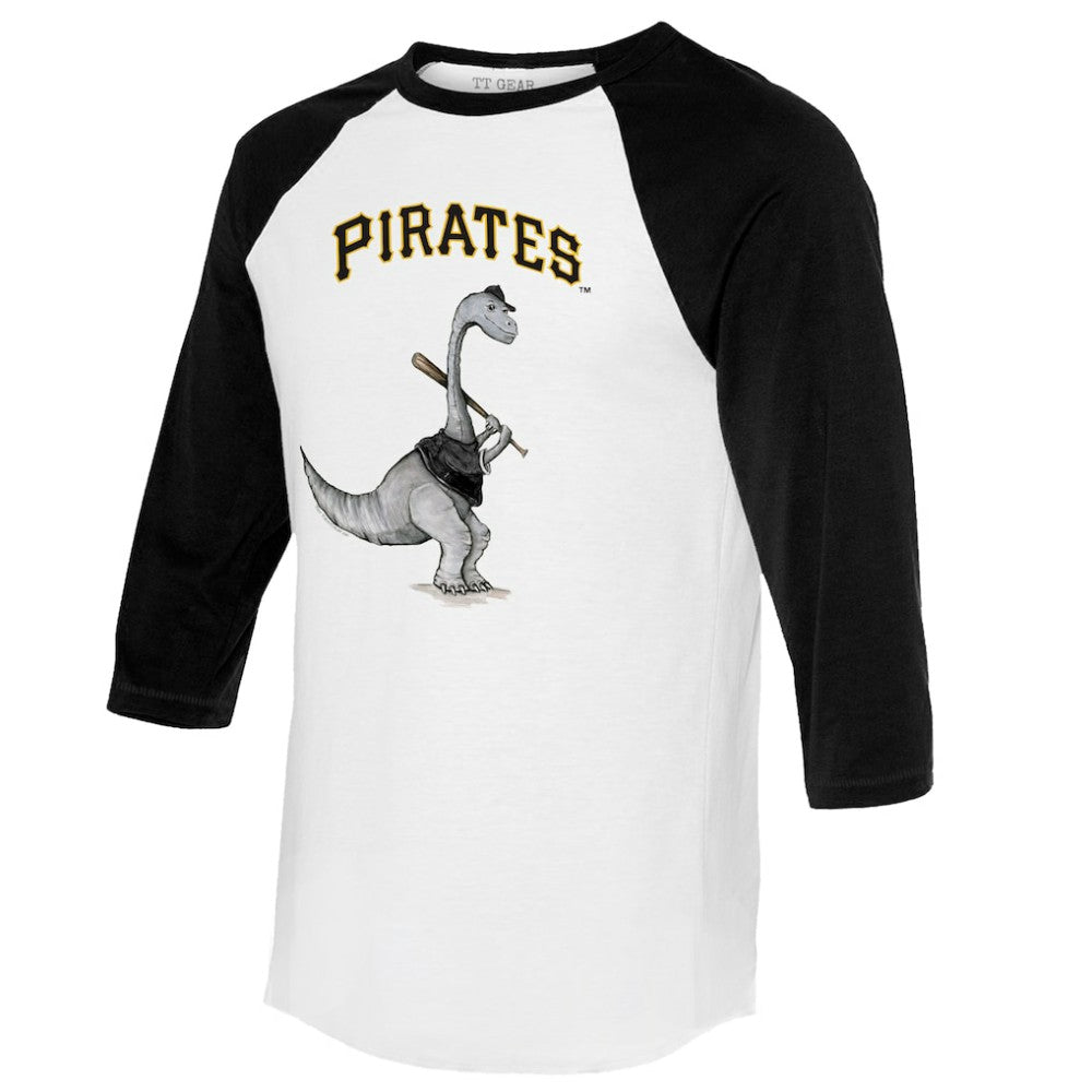 Pittsburgh Pirates Tiny Turnip Women's Bronto 3/4-Sleeve Raglan T-Shirt - White/Black - MLB on Sale
