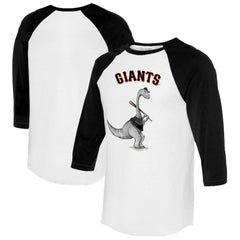 San Francisco Giants Tiny Turnip Women's Bronto 3/4-Sleeve Raglan T-Shirt - White/Black - MLB on Sale
