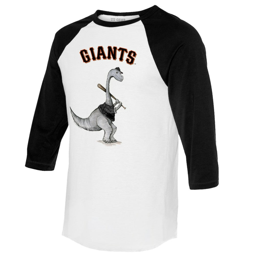 San Francisco Giants Tiny Turnip Women's Bronto 3/4-Sleeve Raglan T-Shirt - White/Black - MLB on Sale