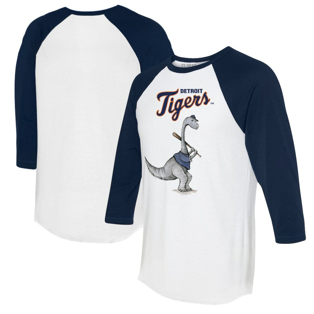 Detroit Tigers Tiny Turnip Women's Bronto 3/4-Sleeve Raglan T-Shirt - White/Navy - MLB Online