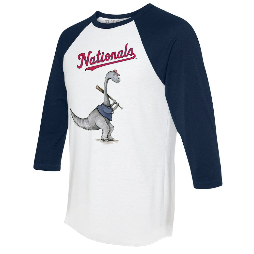 Washington Nationals Tiny Turnip Women's Bronto 3/4-Sleeve Raglan T-Shirt - White/Navy - MLB Discount