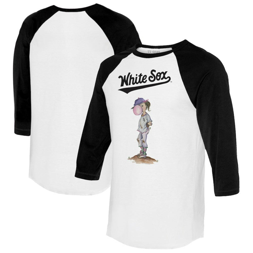 Chicago White Sox Tiny Turnip Women's Bubbles 3/4-Sleeve Raglan T-Shirt - White/Black - MLB on Sale