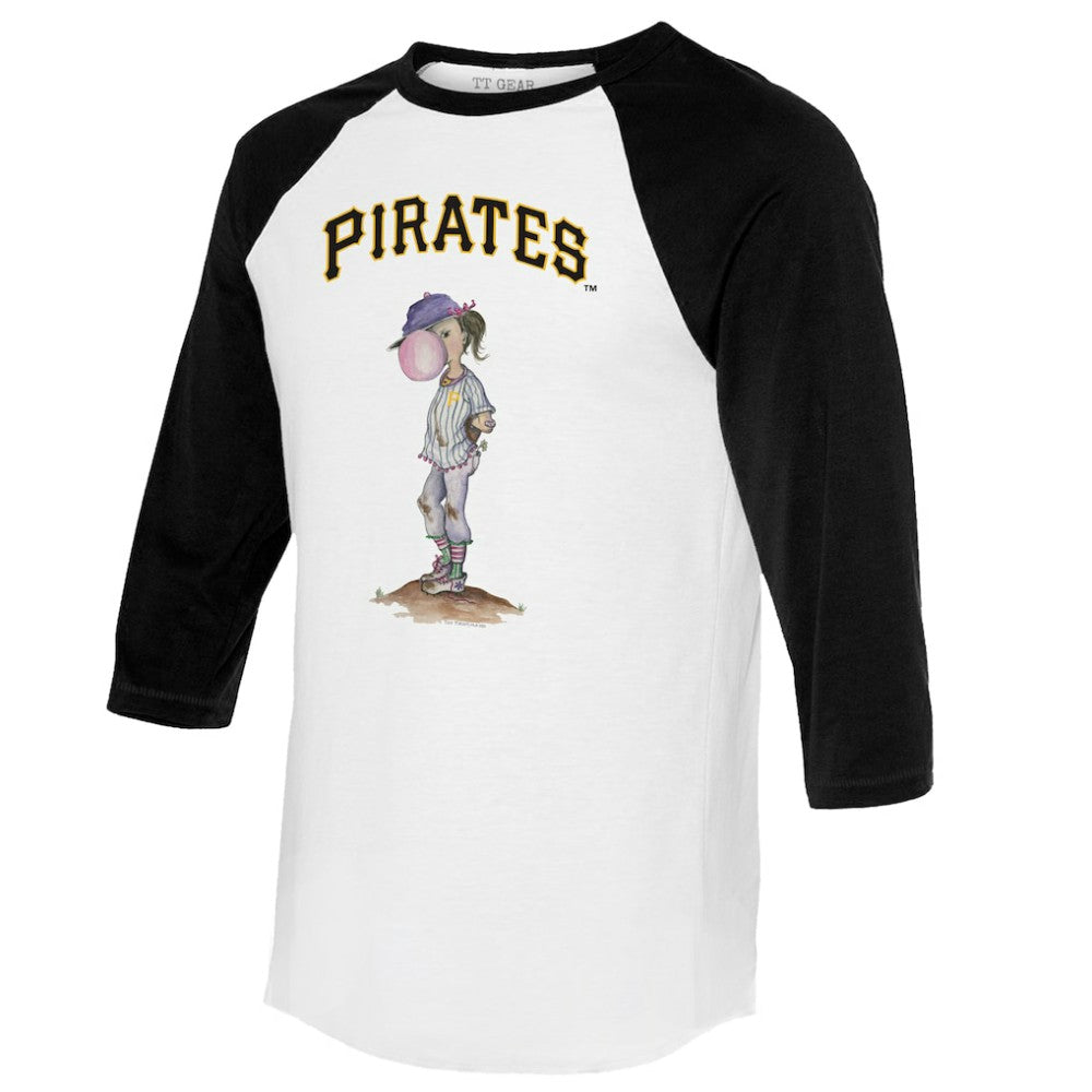 Pittsburgh Pirates Tiny Turnip Women's Bubbles 3/4-Sleeve Raglan T-Shirt - White/Black - MLB Online