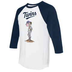 Minnesota Twins Tiny Turnip Women's Bubbles 3/4-Sleeve Raglan T-Shirt - White/Navy - MLB Lifestyle