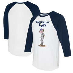 Tampa Bay Rays Tiny Turnip Women's Bubbles 3/4-Sleeve Raglan T-Shirt - White/Navy - MLB on Sale