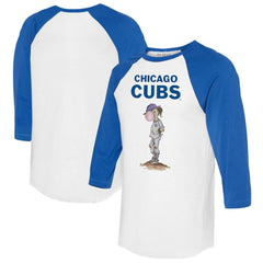 Chicago Cubs Tiny Turnip Women's Bubbles 3/4-Sleeve Raglan T-Shirt - White/Royal - MLB Online