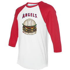 Los Angeles Angels Tiny Turnip Women's Burger 3/4-Sleeve Raglan T-Shirt - White/Red - MLB Online