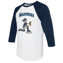 Seattle Mariners Tiny Turnip Women's Caleb 3/4-Sleeve Raglan T-Shirt - White/Navy - MLB Online