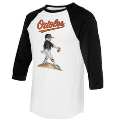 Baltimore Orioles Tiny Turnip Women's Clemente 3/4-Sleeve Raglan T-Shirt - White/Black - MLB Online