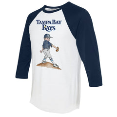 Tampa Bay Rays Tiny Turnip Women's Clemente 3/4-Sleeve Raglan T-Shirt - White/Navy - MLB on Sale