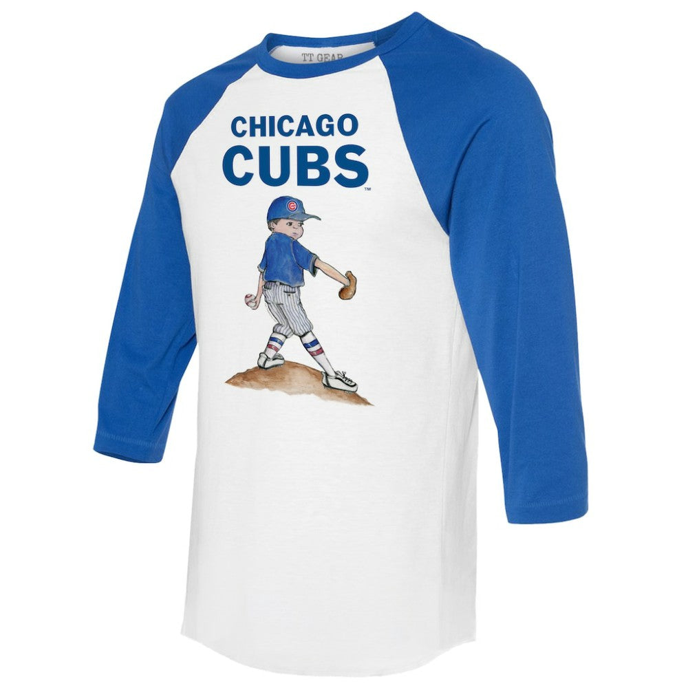 Chicago Cubs Tiny Turnip Women's Clemente 3/4-Sleeve Raglan T-Shirt - White/Royal - MLB Online