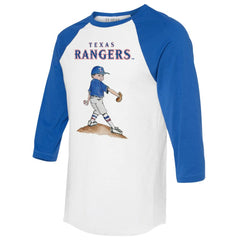 Texas Rangers Tiny Turnip Women's Clemente 3/4-Sleeve Raglan T-Shirt - White/Royal - MLB Discount