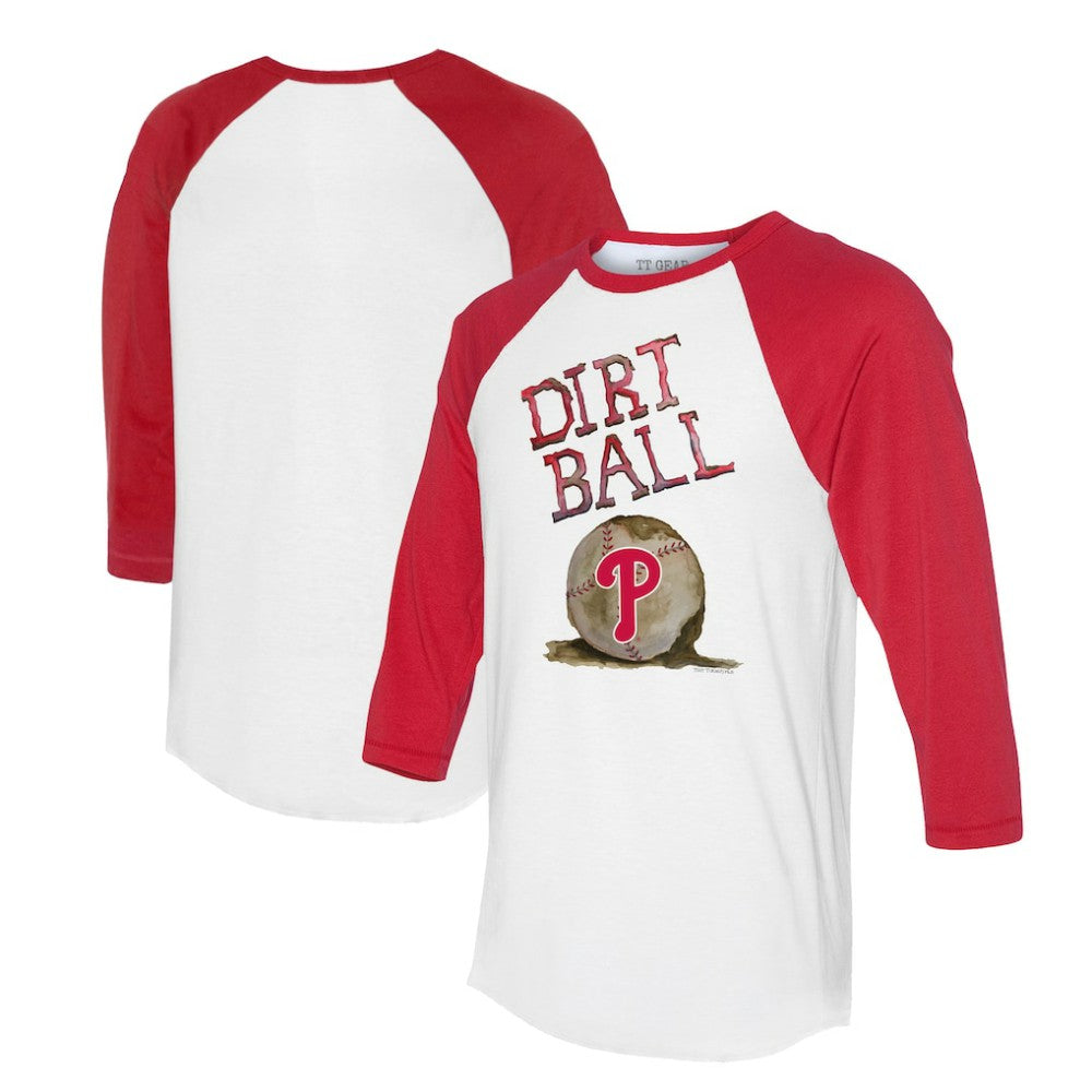 Philadelphia Phillies Tiny Turnip Women's Dirt Ball 3/4-Sleeve Raglan T-Shirt - White/Red - MLB Online