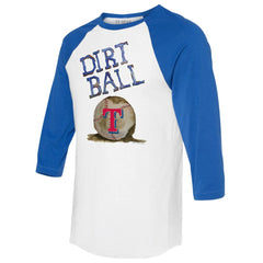 Texas Rangers Tiny Turnip Women's Dirt Ball 3/4-Sleeve Raglan T-Shirt - White/Royal - MLB Discount