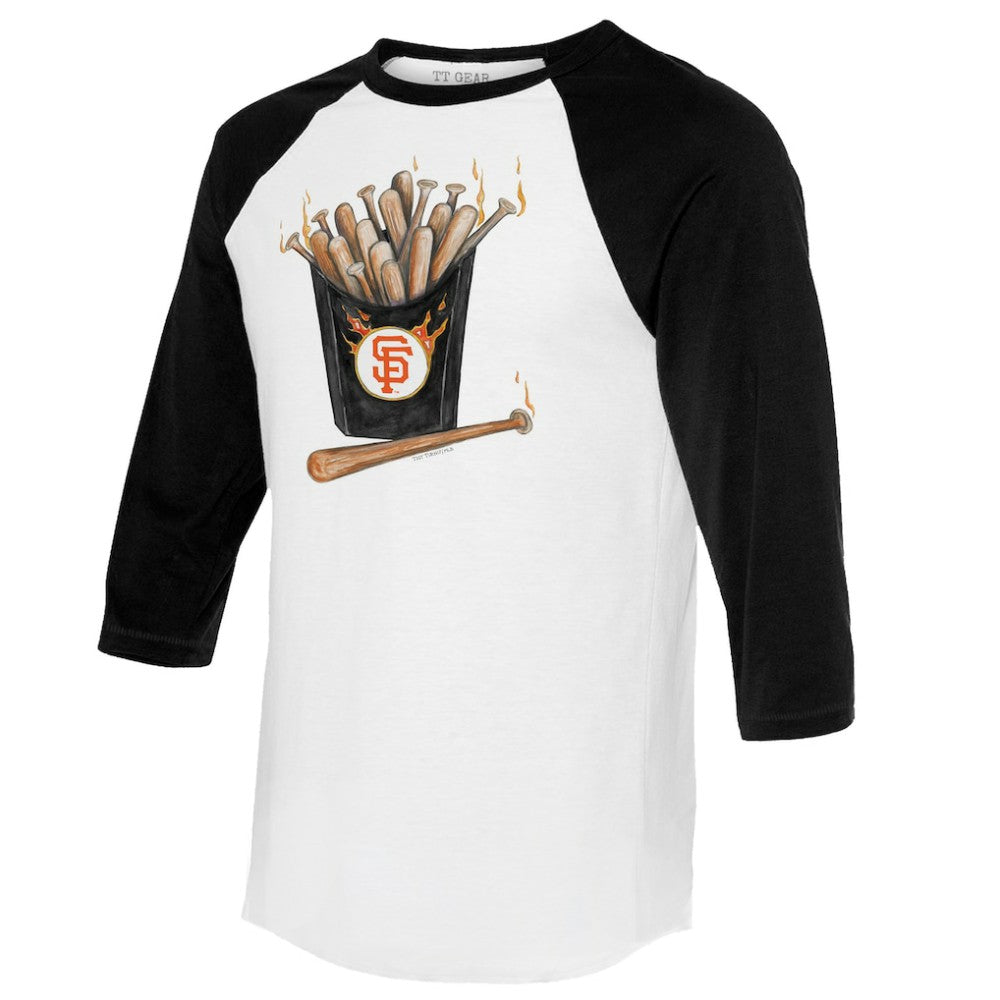 San Francisco Giants Tiny Turnip Women's Hot Bats 3/4-Sleeve Raglan T-Shirt - White/Black - MLB Discount