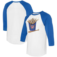 Chicago Cubs Tiny Turnip Women's Hot Bats 3/4-Sleeve Raglan T-Shirt - White/Royal - MLB on Sale