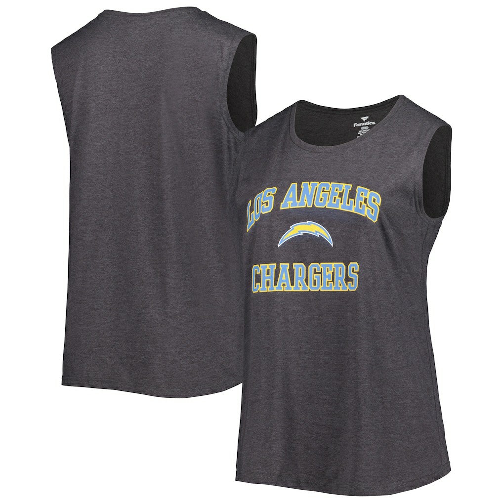 Fanatics Los Angeles Chargers Women's Plus Size Tank Top Heather Charcoal