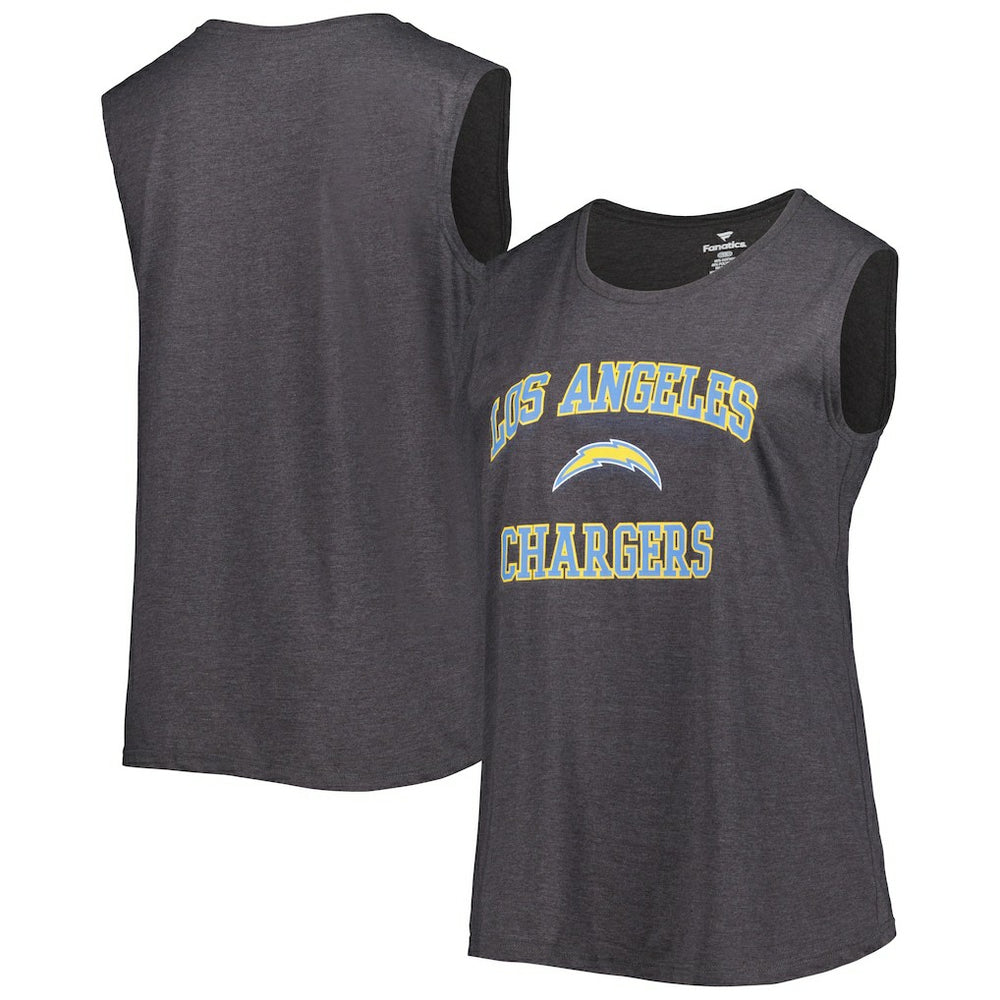 Fanatics Los Angeles Chargers Women's Plus Size Tank Top Heather Charcoal