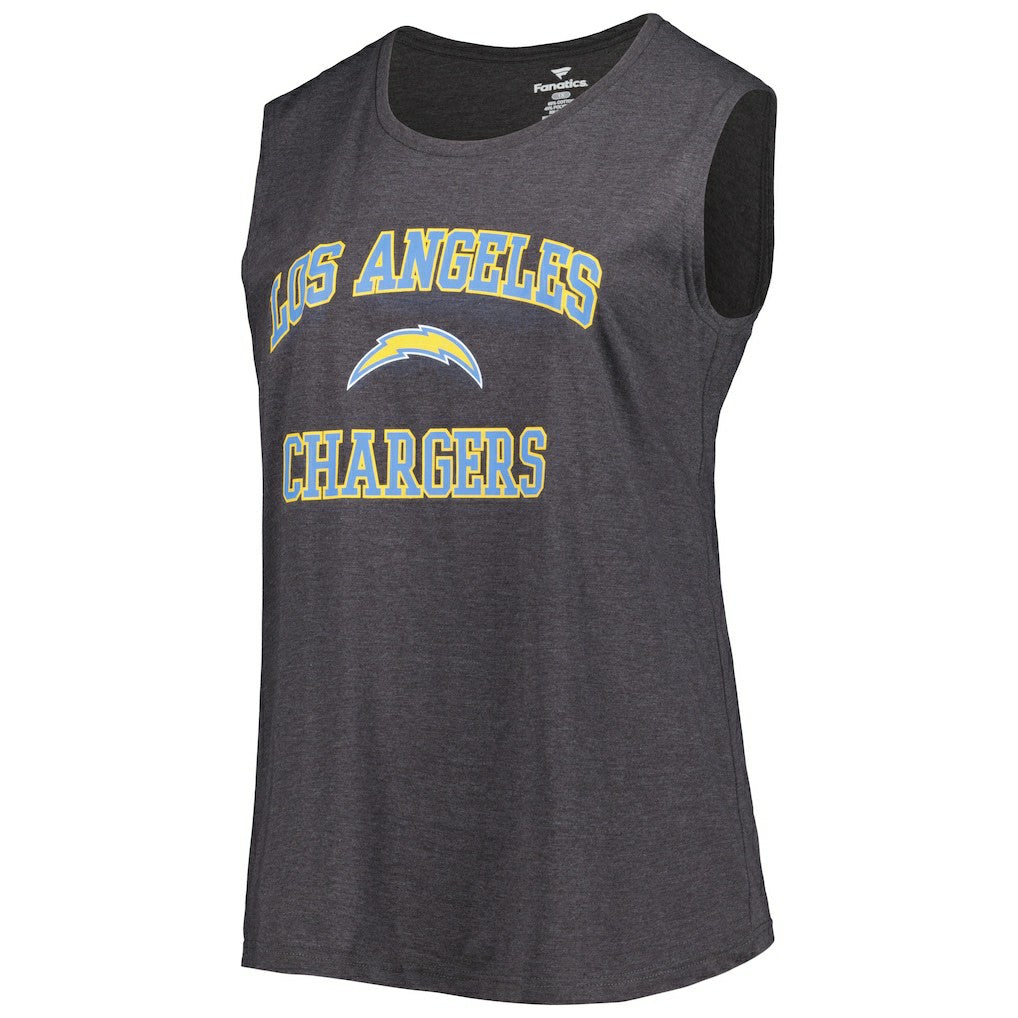 Fanatics Los Angeles Chargers Women's Plus Size Tank Top Heather Charcoal