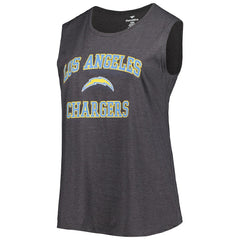 Fanatics Los Angeles Chargers Women's Plus Size Tank Top Heather Charcoal