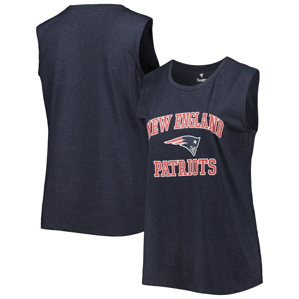 Fanatics New England Patriots Women's Plus Size Tank Top Heather Navy