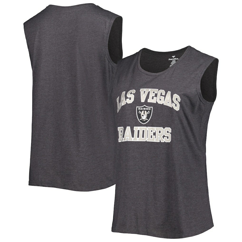 Fanatics Las Vegas Raiders Women's Plus Size Tank Top Heather Charcoal