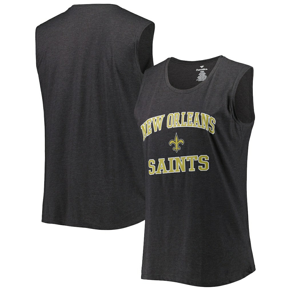 Fanatics New Orleans Saints Women's Plus Size Tank Top Heather Charcoal