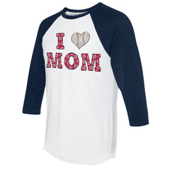 Washington Nationals Tiny Turnip Women's I Love Mom 3/4-Sleeve Raglan T-Shirt - White/Navy - MLB on Sale
