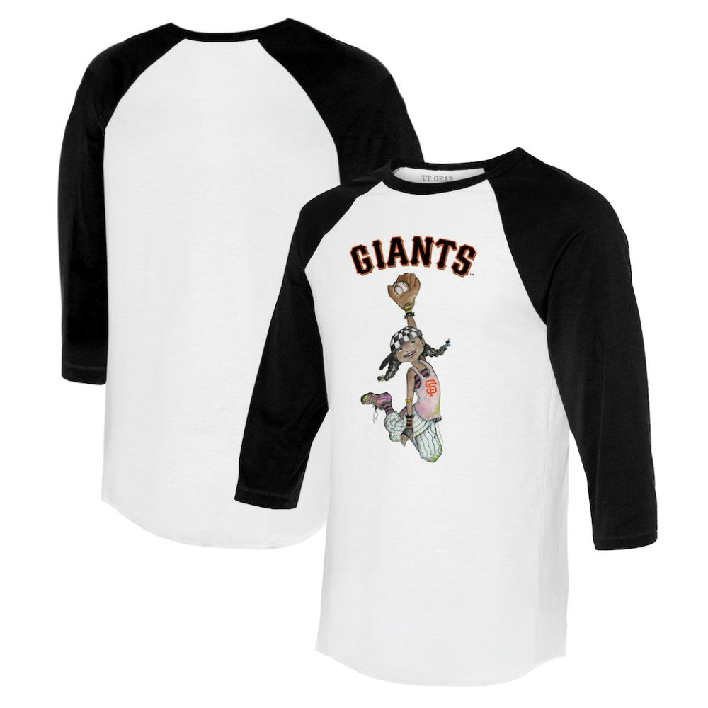 San Francisco Giants Tiny Turnip Women's Jada 3/4-Sleeve Raglan T-Shirt - White/Black - MLB Discount