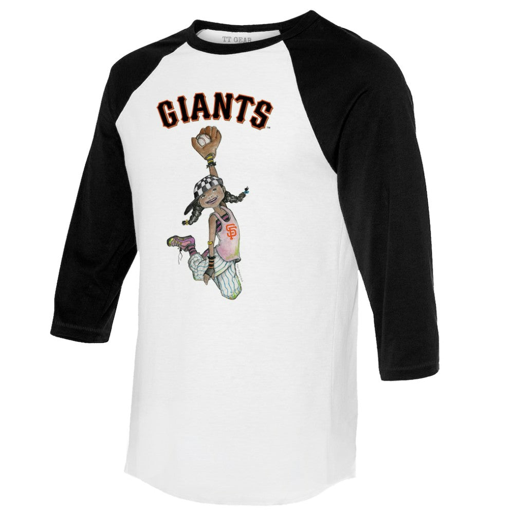 San Francisco Giants Tiny Turnip Women's Jada 3/4-Sleeve Raglan T-Shirt - White/Black - MLB Discount