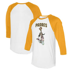 San Diego Padres Tiny Turnip Women's Jada 3/4-Sleeve Raglan T-Shirt - White/Gold - MLB on Sale