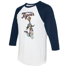 Detroit Tigers Tiny Turnip Women's Jada 3/4-Sleeve Raglan T-Shirt - White/Navy - MLB on Sale