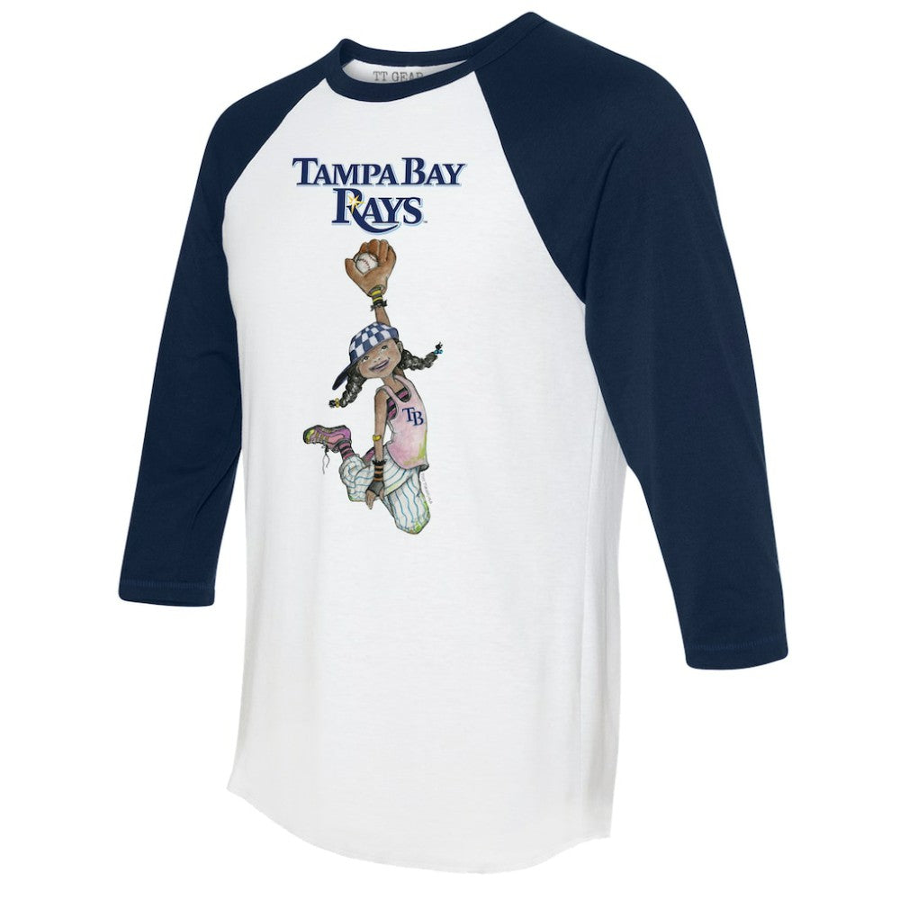 Tampa Bay Rays Tiny Turnip Women's Jada 3/4-Sleeve Raglan T-Shirt - White/Navy - MLB Discount